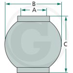 Kugla topling poluge kat. 2/2 Ø25,4/50x51mm - Slika 2