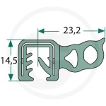 Brtva (guma) stakla kabine 5 metara John Deere - AL164267 zamjenska - Slika 2